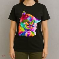 Colorful Atyle Cat Head Pop  T-Shirt thumb 4