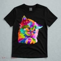 Colorful Atyle Cat Head Pop  T-Shirt thumb 5