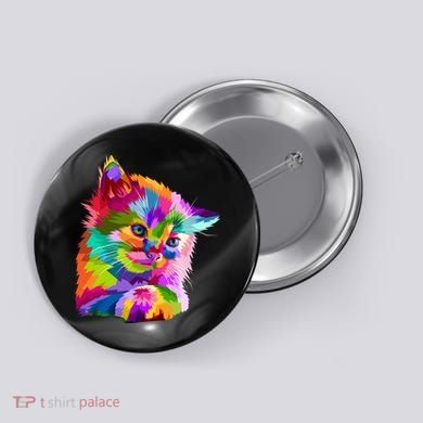 Colorful Atyle Cat Head Pop  Button