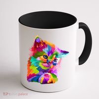 Colorful Atyle Cat Head Pop  Coffee Mug thumb 1