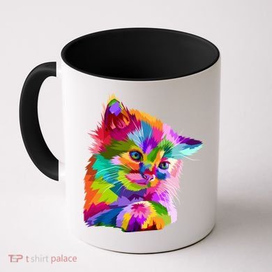 Colorful Atyle Cat Head Pop  Coffee Mug
