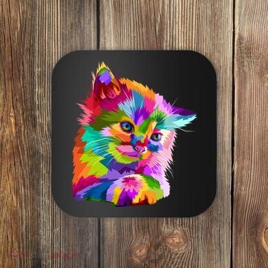 Colorful Atyle Cat Head Pop  Coaster