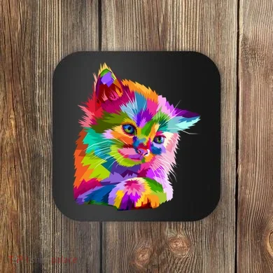 Colorful Atyle Cat Head Pop  Coaster