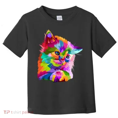 Colorful Atyle Cat Head Pop  Toddler T-Shirt