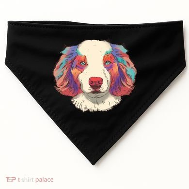 Colorful Australian Shepherd USA-Made Doggie Bandana