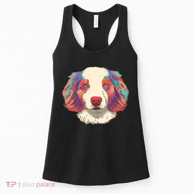 Colorful Australian Shepherd Women's Tank Top
