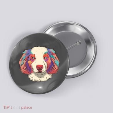 Colorful Australian Shepherd Button