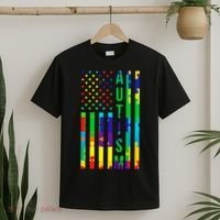 Colorful Autism Puzzle Flag T-Shirt thumb 2