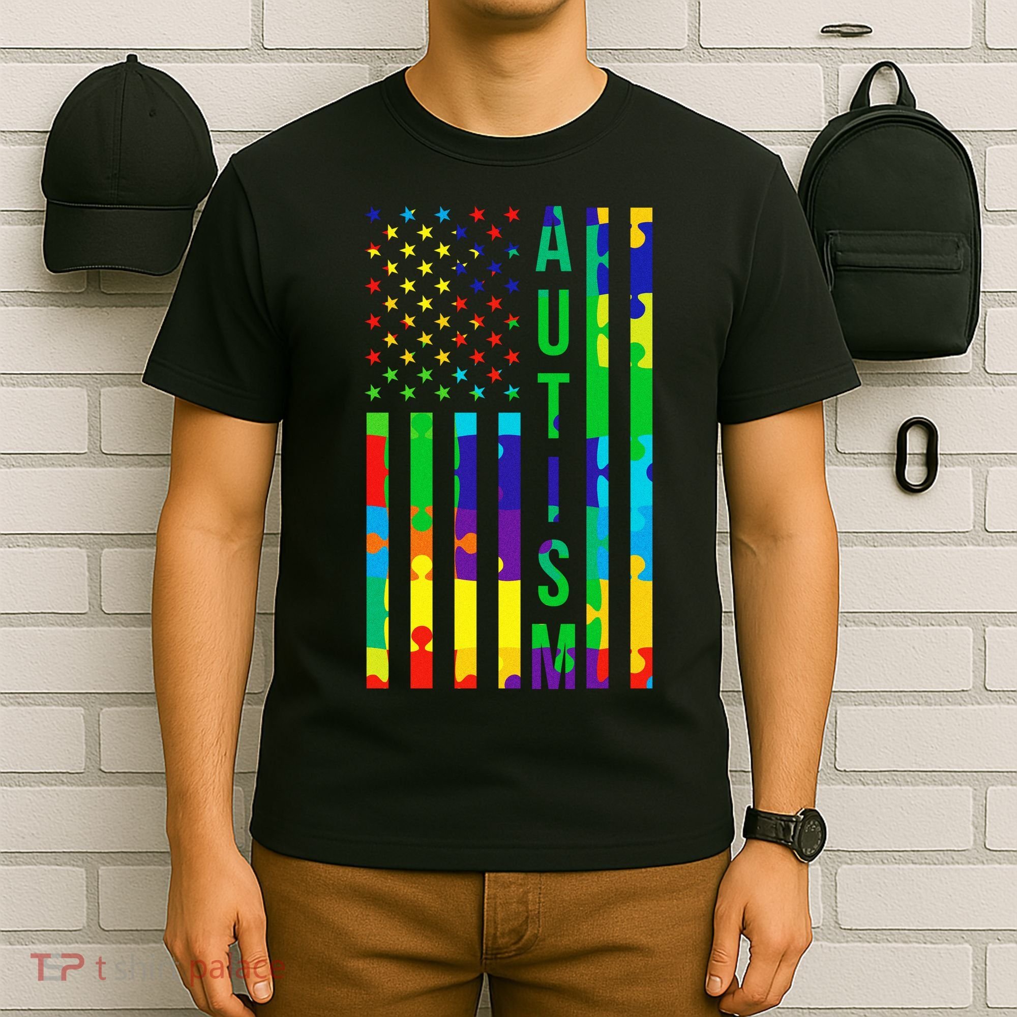 Colorful Autism Puzzle Flag T-Shirt