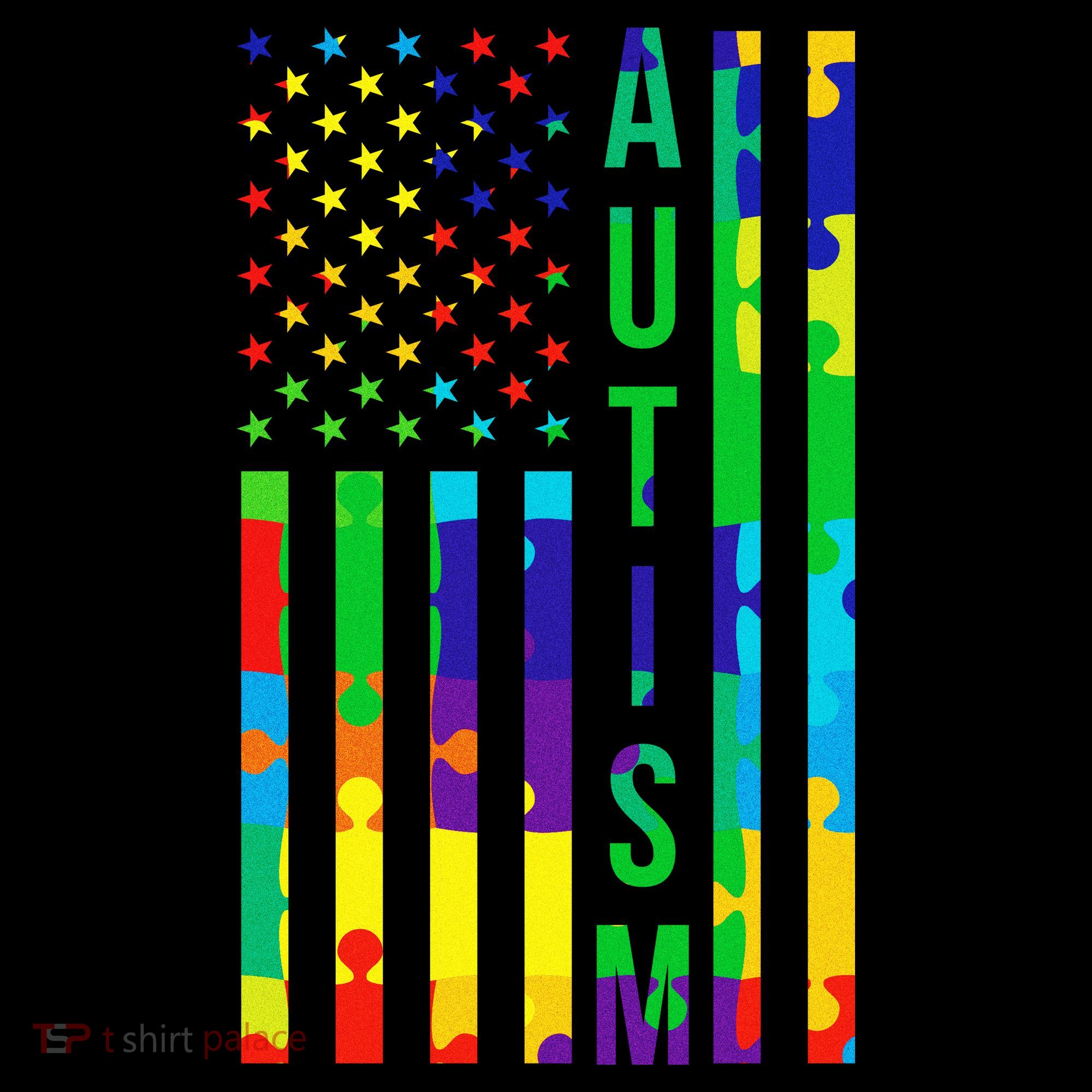 Colorful Autism Puzzle Flag T-Shirt