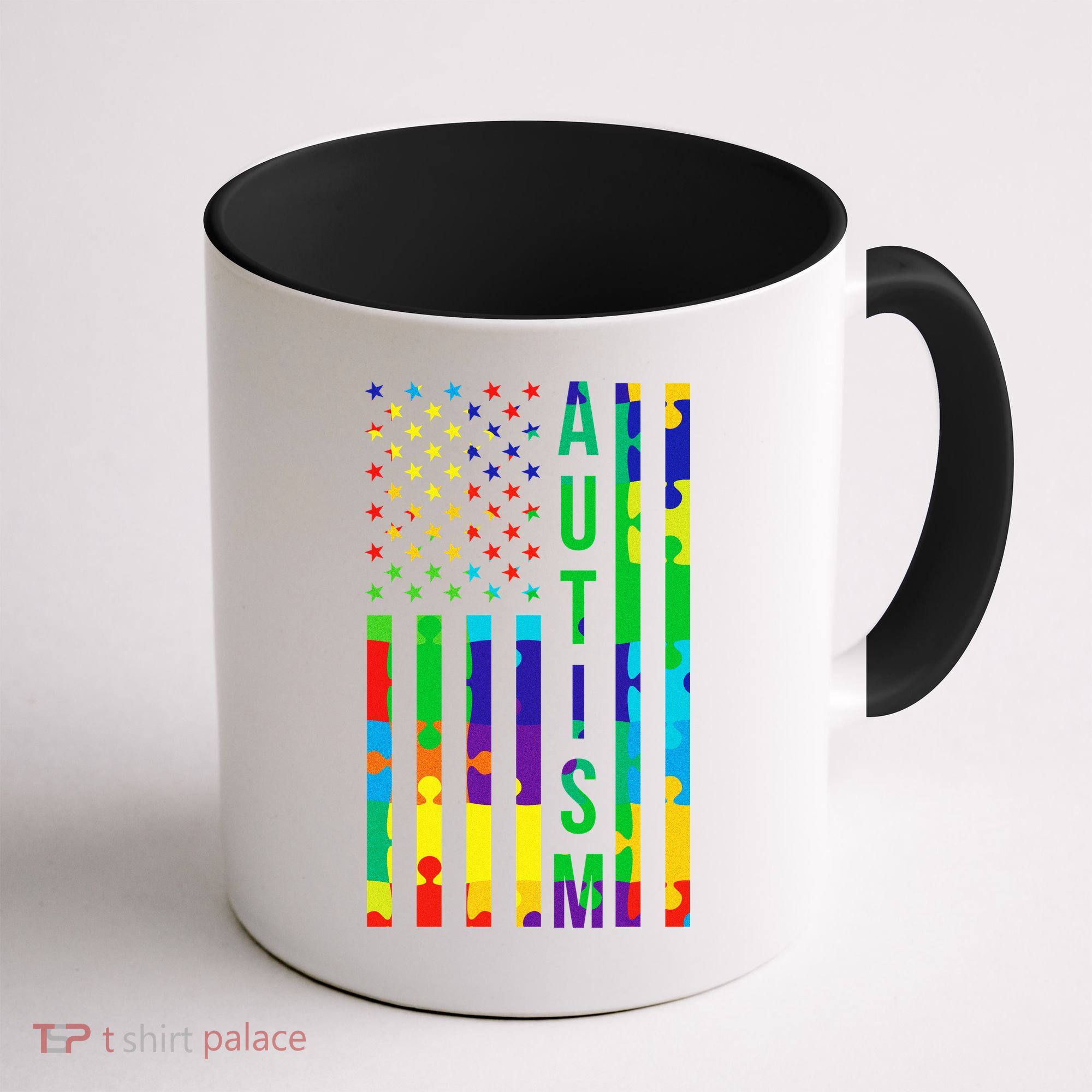 Colorful Autism Puzzle Flag Coffee Mug