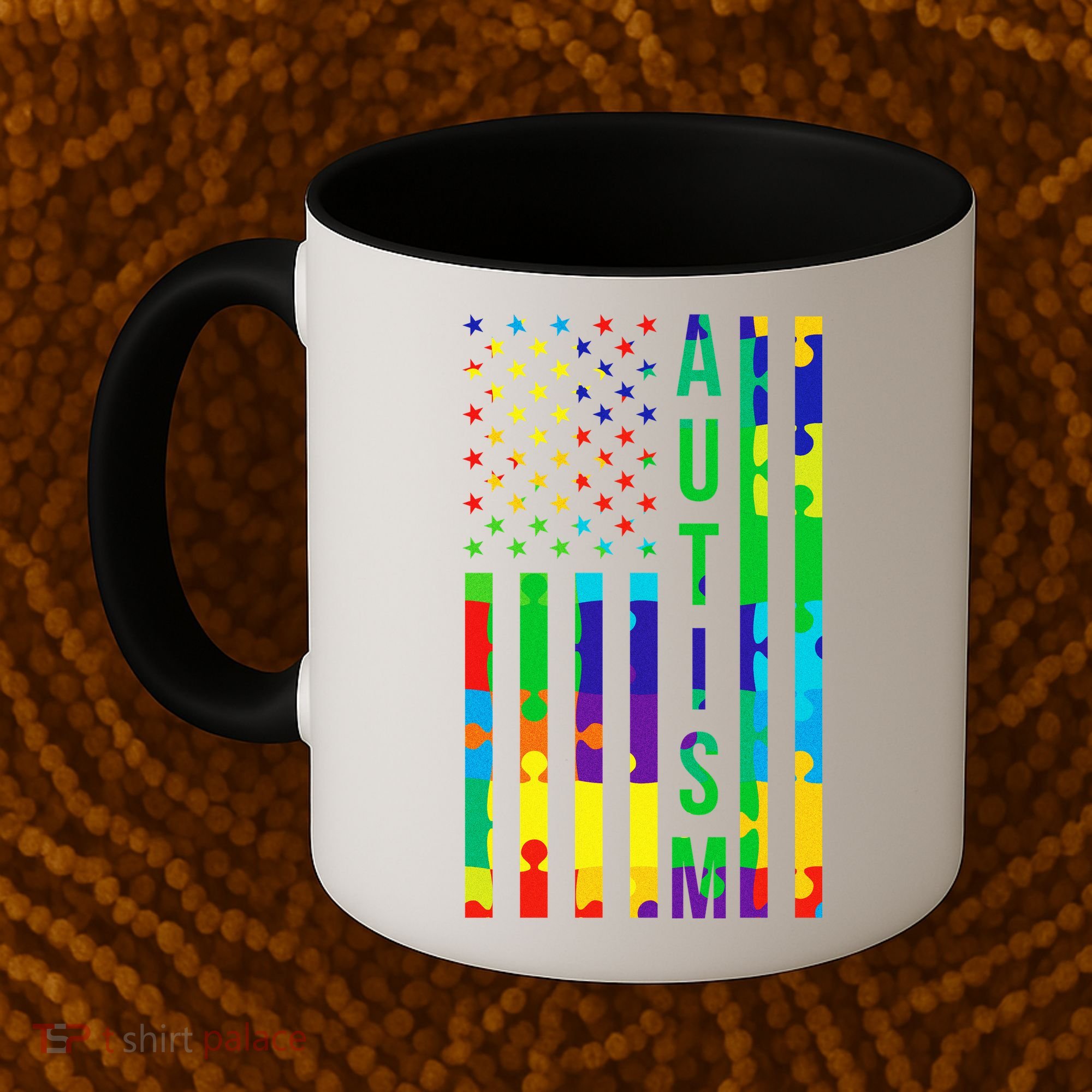 Colorful Autism Puzzle Flag Coffee Mug