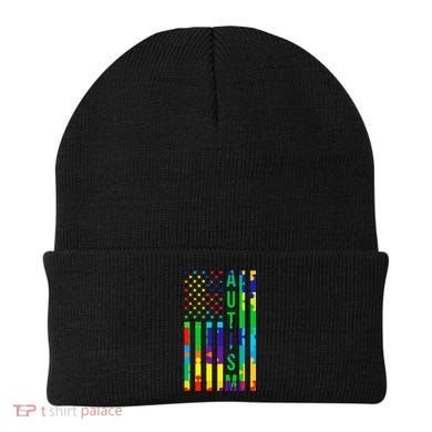 Colorful Autism Puzzle Flag Beanie