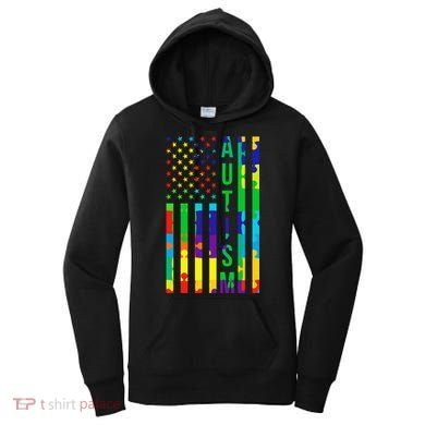 Colorful Autism Puzzle Flag Women's Hoodie