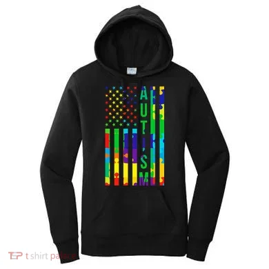 Colorful Autism Puzzle Flag Women's Hoodie