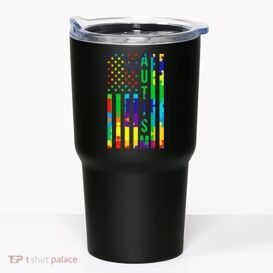 Colorful Autism Puzzle Flag Tumbler