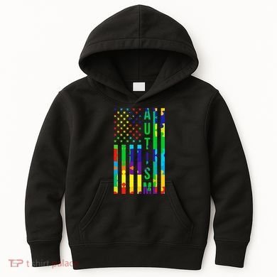 Colorful Autism Puzzle Flag Kids Hoodie