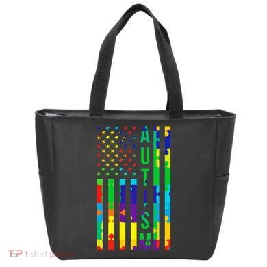 Colorful Autism Puzzle Flag Tote Bag