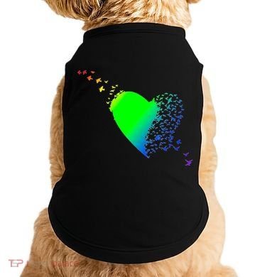Colorful Bird Flocking Heart Rainbow Doggie Tank