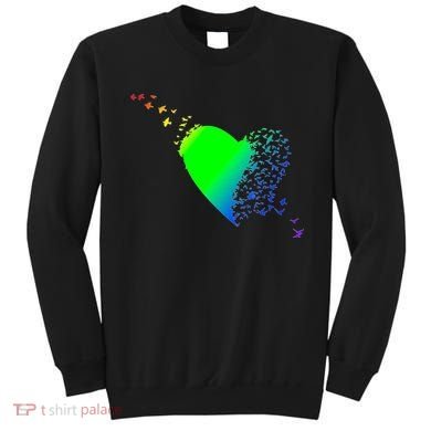 Colorful Bird Flocking Heart Rainbow Sweatshirt