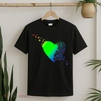Colorful Bird Flocking Heart Rainbow T-Shirt thumb 2