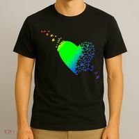 Colorful Bird Flocking Heart Rainbow T-Shirt thumb 3