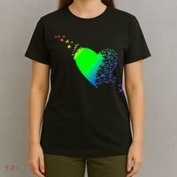 Colorful Bird Flocking Heart Rainbow T-Shirt thumb 4
