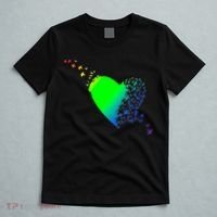 Colorful Bird Flocking Heart Rainbow T-Shirt thumb 5