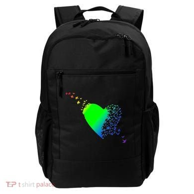 Colorful Bird Flocking Heart Rainbow Backpack