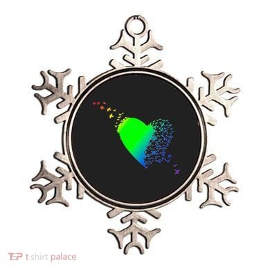 Colorful Bird Flocking Heart Rainbow Ornament