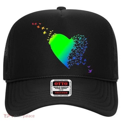 Colorful Bird Flocking Heart Rainbow Hat