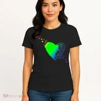 Colorful Bird Flocking Heart Rainbow Women's T-Shirt thumb 4