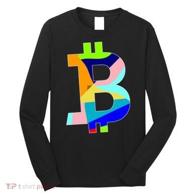 Colorful Bitcoin BTC Logo Crypto Currency Long Sleeve Shirt