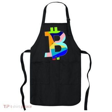 Colorful Bitcoin BTC Logo Crypto Currency Apron