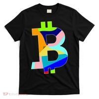 Colorful Bitcoin BTC Logo Crypto Currency T-Shirt thumb 0