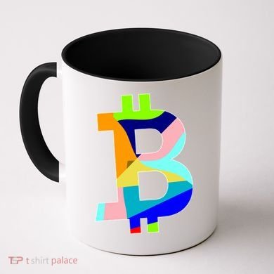 Colorful Bitcoin BTC Logo Crypto Currency Coffee Mug