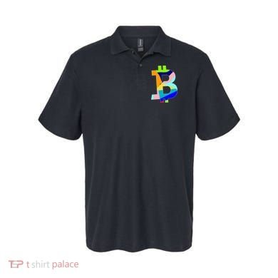 Colorful Bitcoin BTC Logo Crypto Currency Polo