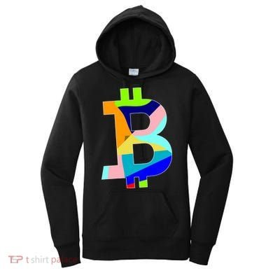 Colorful Bitcoin BTC Logo Crypto Currency Women's Hoodie