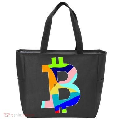 Colorful Bitcoin BTC Logo Crypto Currency Tote Bag