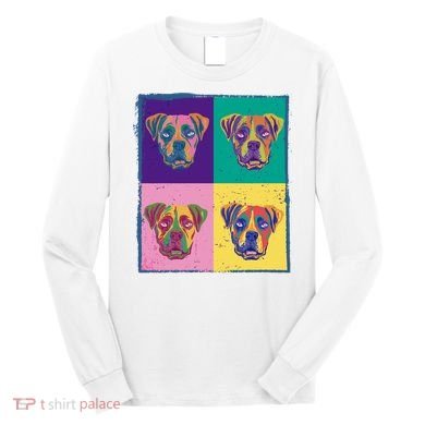 Colorful Boxer Dogs Long Sleeve Shirt