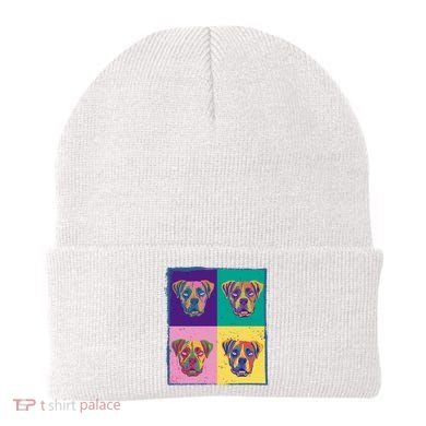 Colorful Boxer Dogs Beanie