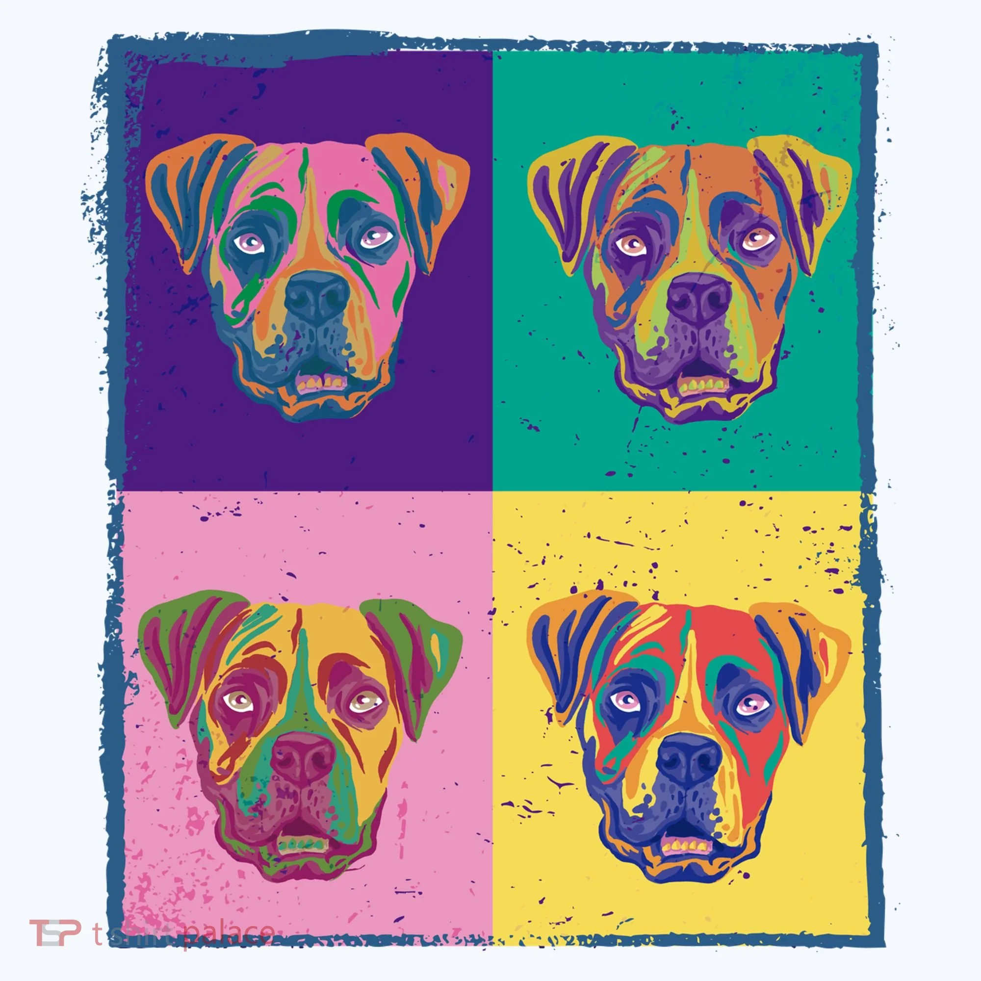 Colorful Boxer Dogs Women's Hoodie