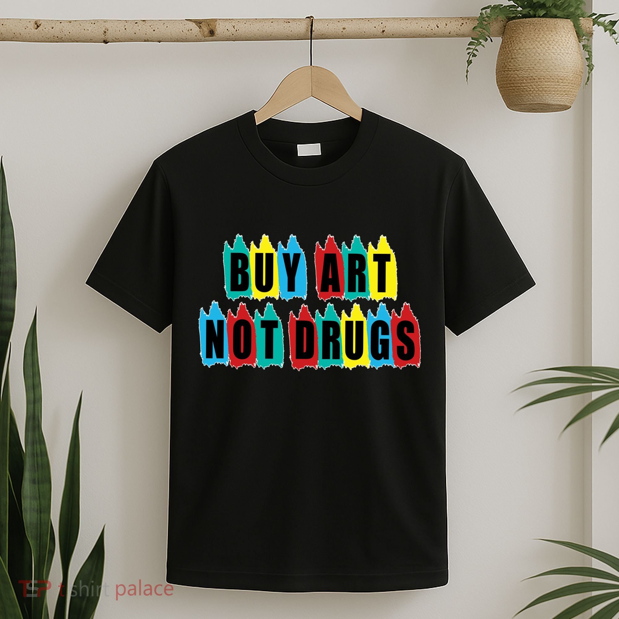 Colorful Buy Art Not Drugs Logo T-Shirt