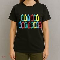 Colorful Buy Art Not Drugs Logo T-Shirt thumb 4