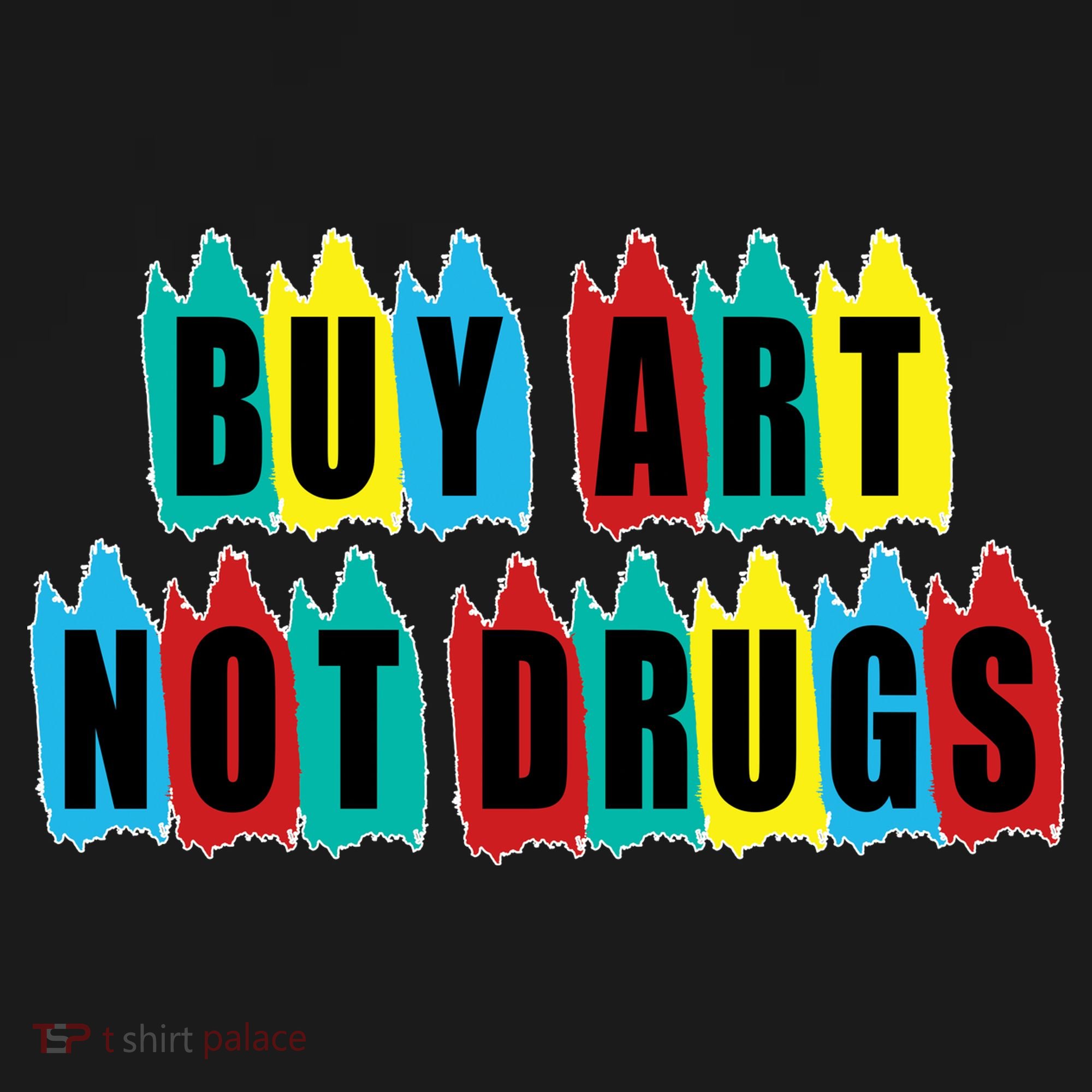Colorful Buy Art Not Drugs Logo Coaster