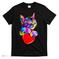 Colorful Cat Full Of Love Kitten Lovers  T-Shirt thumb 0