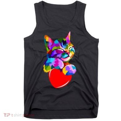 Colorful Cat Full Of Love Kitten Lovers  Tank Top