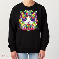 Colorful Cat Pattern Women's Sweatshirt thumb 0