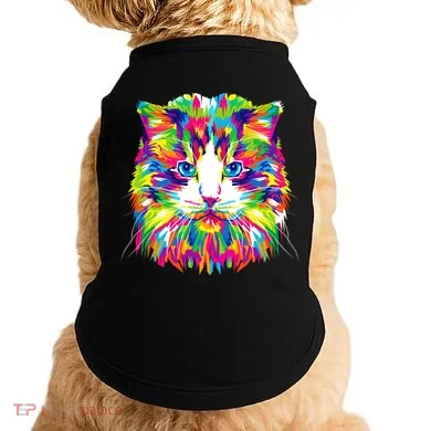 Colorful Cat Pattern Doggie Tank