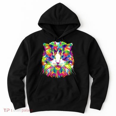 Colorful Cat Pattern Hoodie